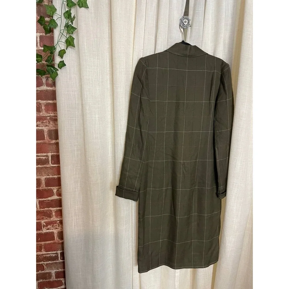 Harve Benard Benard‎ Holtzman Brown Plaid Trench Coat Women 4 Elegant Classy